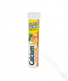Calcium 300 + witamina C pomarańczowe, 20 tabletek musujących