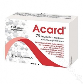 Acard 75mg, 120 tabletek dojelitowych