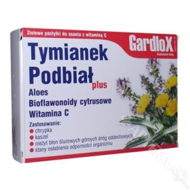GardloX, Tymianek Podbiał Plus, 16 pastylek do ssania
