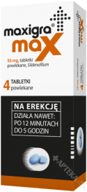 Maxigra Max 50mg, 4 tabletki powlekane