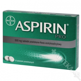 Aspirin Pro 500mg, 8 tabletek