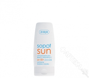 ZIAJA Sopot Sun, antyoksydacyjny krem z witaminą C, SPF50+, 50ml